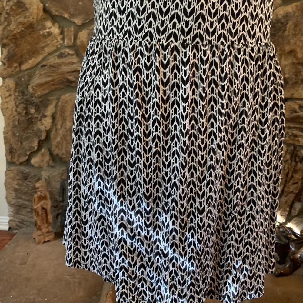Lane Bryant black & white swing skirt
